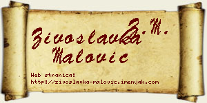 Živoslavka Malović vizit kartica